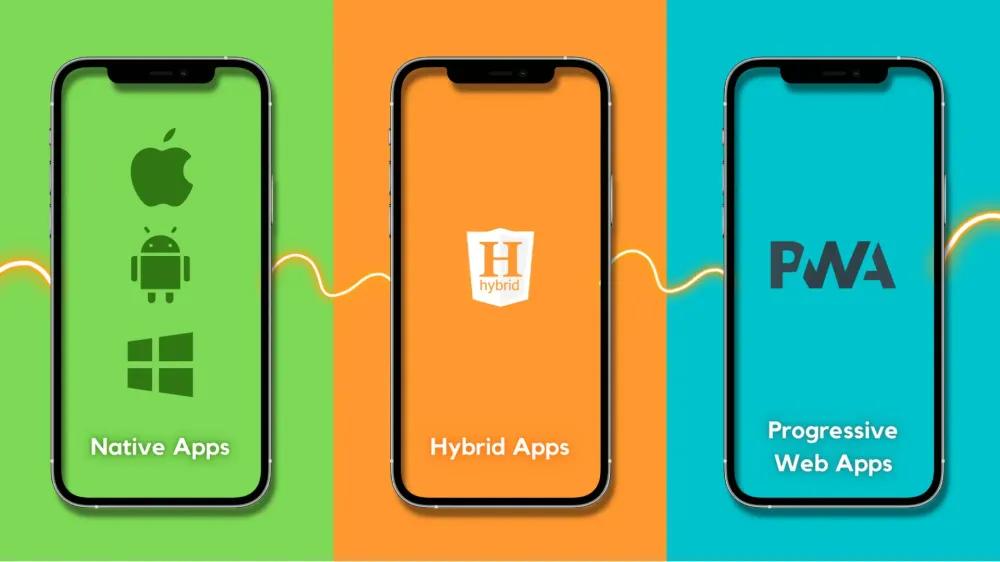 تفاوت اپلیکیشن های native با hybrid و pwa